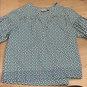 Philosophy Floral Green and Blue Top